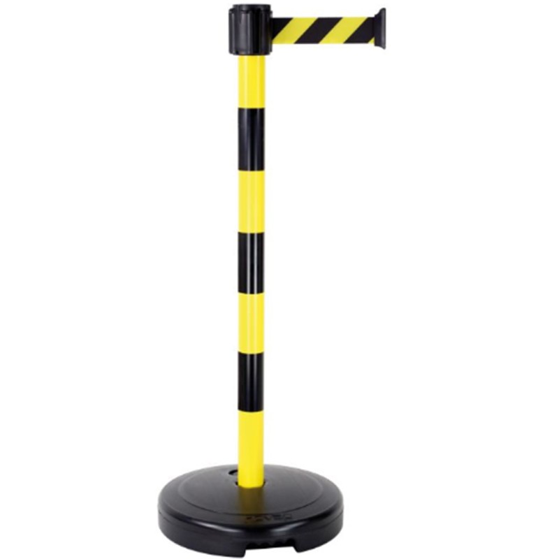 Poteau sur socle avec tête à sangle